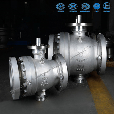 Thép đúc Trunnion Kim loại Thiết kế van bi ngồi Tự giảm áp suất khoang