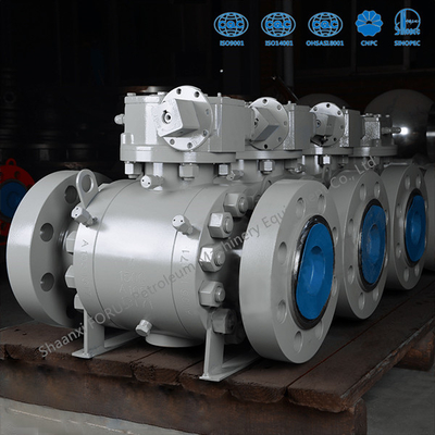 Van bi Trunnion giả mạo Cơ chế đóng kín cao và hoạt động mô-men xoắn thấp